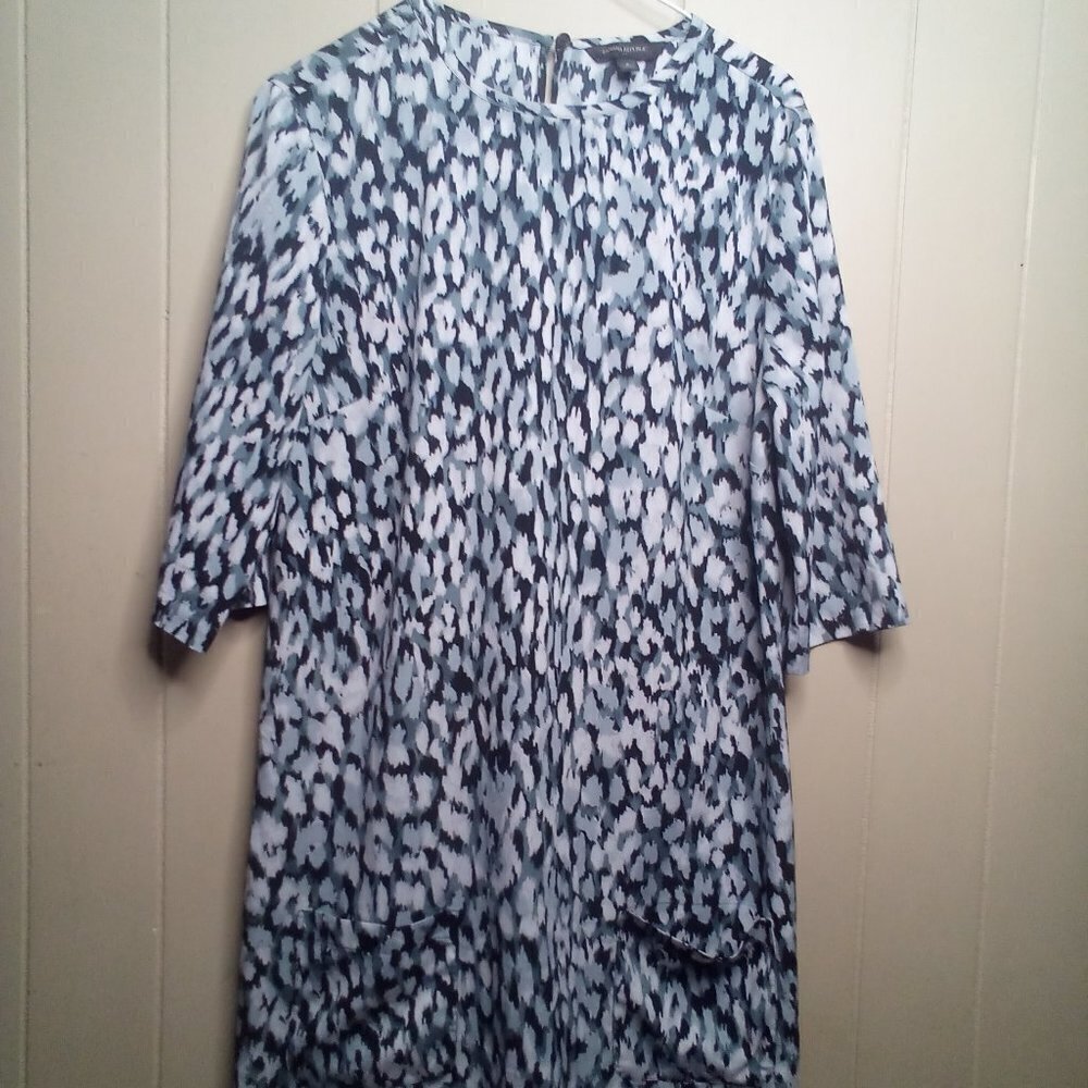 Banana Republic Dress 8 Short 1/2 Sleeve Pockets Gray Black